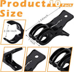 LemonRoad 10 Pack Large Balloon Arch Clips Plastic Transparent Backdrop Spring Clamps 3.5 Inch Heavy Duty Clip for Balloon Arch Kit Birthday Decoration Crafts Woodworking Photography Studios (Black)