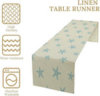 Sea Turtle Table Runner Marine Life Starfish Nautical Blue Green Ocean Theme Kitchen Table Decorations for Indoor Outdoor Home Party Decorations 13 * 70 Inch