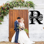 Custom Metal Name Sign, Personalized Family Last Name Signs for Home, Split Letter Monogram Wall Art Decor, Customized Metal Signs for Outdoor, Personalized Wedding Housewarming Gift