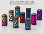 Karaoke Machine for Adults, Portable Bluetooth Speaker with 2 Wireless Microphones, PA System with Disco Lights for Big Party, Outdoor, Supports USB/TF/REC/AUX, Ideal Gifts for Family, Music Lover