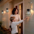 Solar Lanterns Outdoor Waterproof - Hanging Solar Lights for Outside, Halloween Yard Decorative, Classic High Brightness Garden Lanterns Lamp for Patio Table Pathway Decor, Pack 2