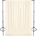 DWCN 10x7 FT Champagne Backdrop Curtains for Parties, Photography Backdrop Drapes with Rod Pockets for Wedding Decorations Stage Birthday Family Gatherings, 2 Panels 5ft x 7ft