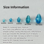200pcs 3x5mm Teardrop Crystal Glass Beads for Jewelry Making, Faceted Vertical Hole Teardrop Glass Spacer Beads for Wind Chimes Bracelet Earring Necklace DIY Craft(Lake Blue)
