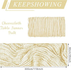 6 Pack Cheesecloth Table Runner 10Ft Christmas Gauze Boho Table Runners for Wedding Decor Bridal Shower Decorations Baby Shower Party(35" x 120")