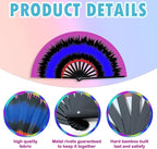 Boots on The Ground Fan, Large Folding Hand Fan for Women and Men, Popping Fans for Line Dancing for Raves, EDM, Dance Party, and Home Decoration