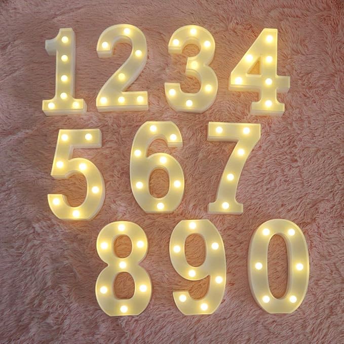 MUMUXI Marquee Light Up Letters | Large Light Up Numbers | Battery Powered and Bright with Every Letter of The Alphabet | for Wedding, Birthday, Party, Celebration, Christmas or Home Decoration (9)