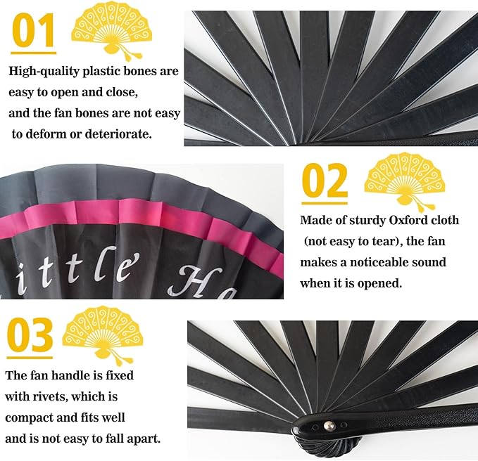 Custom Fans with Your Photo/Text - Personalized Folding Hand Fan for Line Dancing, Weddings, Parties | Decorative Gift for Women, Church Events & Dance Performances (1, 13 Inch)