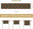 Christmas Table Runner,Green Red Xmas Plaid Table Cloth Kitchen Dining Table Decoration for Home Party Decor 13x120 Inch