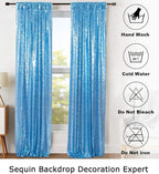 ShinyBeauty Sequin Curtains Baby Blue 2FTx8FT 4 Panels Sequin Backdrop for Photograph Shimmer Wall Light Blue Glitter Backdrop Curtains for Baby Shower Sequins Backdrop Backgrounds