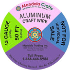Mandala Crafts 13 Gauge Anodized Aluminum Craft Wire for Jewelry Making - 300 FT Colored Flexible Silver Copper True Blue Pink Ice Blue Green Wire - Bendable for Bonsai Armature Crafting Sculpting