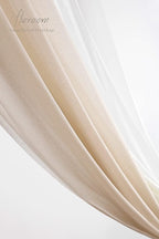 Floroom Wedding Arch Draping Fabric 3 Panels 20Ft Chiffon Fabric Drapes Arbor Drapery Wedding Ceremony Reception Swag Decorations (Nude +Cream +White)