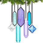 7 Pack Stained Glass Icicle Ornaments for Christmas Tree,Crystal Prism Hanging Suncatchers for Windows,Crystal Christmas Ornaments 2025 for Women