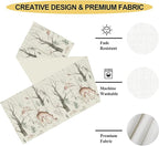 Rustic Woodland Table Runner, Farmhouse Forest Animals Country Lodge Wild Hunt Deer Fox Table Center Decor for Home Kitchen Dining Patio Holiday Party Indoor Outdoor Table Decorations, 13"x72" Inch