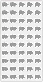 50 Wedding Meal Stickers - Food Identifier & Menu Choice Place Cards for Party Seating - Meal Option Indicator (Silver, Pork)