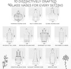 Gather & Bloom Creations Glass Bud Vases in Bulk – Set of 10 Mini Wedding Centerpiece Vases – Durable, Vintage-Inspired Clear Glass Vases for Flowers and Table Decor