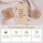 100 pcs Custom Hang Tags - Personalized Clothing Tag with Your Logo & Text - Custom Tags for Handmade Items Clothes Business Ideal for Apparel Jewelry Gift Label Tag
