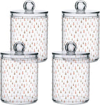 Gredecor 2 Pack Qtip Holder Clear Pastel Christmas Tree Pink Forest Apothecary Jars with Lids Acrylic Christmas Winter Bathroom Jars Vanity Canister Storage Organizer for Cotton Ball,Swabs,Pads,Floss