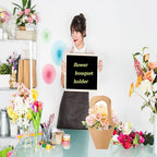 50 pc Kraft Paper Flower Bags with Handles Cones & Brown Bouquets - Shears, Thorn Remover, Floral Tape & Lace Ribbon (13.78Inches)