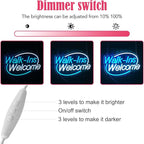 Walk-Ins Welcome Neon Sign, Neon Sign For Wall Decor, Ice blue + white Led Signs Usb Powered, Living Game Room Decor, For Bedroom Restaurant Bar Hotel Shop Party Birthday(16.5x9.4in)