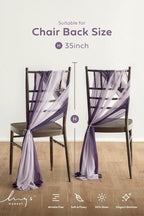 Ling's moment Wedding Chair Sashes Cover Aisle Decorations Draping Fabric Wrinkle-Free with Tie 16pcs Purple Pale Lavender for Party Ceremony Reception Floral Arrangement Banquet Outdoor Decor