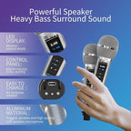 Karaoke Machine for Adults and Kids with 2 UHF Wireless Microphones,Portable Bluetooth Speaker PA Speaker System with LED Party Lights for Home Party, Picnic,Car,Outdoor/Indoor/Birthday Gifts