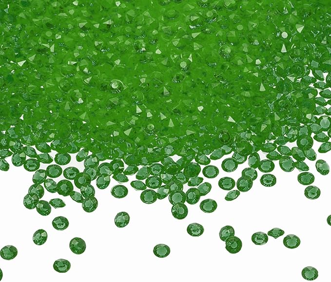 PATIKIL 10000 Pcs Wedding Table Scatter Confetti Crystals 4.5 mm Acrylic Diamonds Vase Fillers Gems for Table Centerpiece Decorations Party Vase Beads, Olive Green