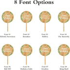 Custom Cupcake Toppers Cake Decorations in Wood for Wedding Engagement Baby Shower Birthday Party etc. (Design B / 12 PCS)