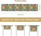 Boho Floral Table Runner,Vintage Bohemian Style Table Runner for Kitchen Dining Table Home Party Decoration 13x60 Inch