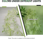 12 Pack White Green Wisteria Hanging Flowers Garland, 3.77 Feet Artificial Flower Vines, Fake Wisteria, Artificial Vines Hanging Garland for Backdrop Outdoor Yard Garden Decor