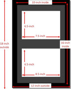 Creative Picture Frames 10X16Bk-B Black Vertical Double Diploma Frame With 2 Opening Black Matting | Holds 2-7X9-Inch Documents With Installed Wall Hanger