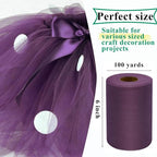 Tulle Fabric Rolls 6 Inch by 100 Yards (300 feet) Fabric Spool Tulle Ribbon for DIY Tutu Bow Halloween Baby Shower Birthday Party Wedding Decorations Christmas Craft Supplies (Amethyst)