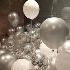 Silver Foil Confetti,Round Dots Glitter Table Confetti,Sparkling for Party Decorations(1.76 OZ)