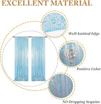 ShinyBeauty Aqua Backdrop Curtains Sequin Curtains 2 Panels 2FTx8FT Sequin Photo Backdrops Glitter Fabric Backdrop Aqua Blue Backdrops Wedding Birthday Parties Backgrounds（Iridescent Aqua）