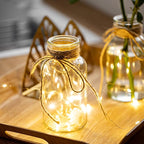 Vintage Glass Vases, Mason Jars for Centerpieces, Farmhouse Mason Jar Vase with Rope Design, Centerpiece Vases for Table, Wedding & Home Decor (4)
