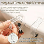 12 Piece Adjustable Tablecloth Clips with Strong Clamping Force to Prevent Slippage. Damage-Free Picnic Table Clips , Easy to Install, Suitable for Tables with Thickness Between 0.4-1.96 Inch.