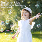Theefun Bubble Machine: 500ML Automatic Bubble Blower Max 15000 Bubbles per Min for Kids and Toddlers, Battery or USB Operated Portable Bubble Maker for Parties Weddings Birthday Black