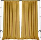 Sugargirl 10x10FT Gold Backdrop Curtains Polyester Photo Backdrop Drapes Curtains 2 Panels with Rod Pockets for Party Birthday Wedding Photography Home Decoration