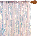 HH 9x9FT Iridescent Sequin Backdrop Curtains, 2 Panel Photography Backdrop Glitter Curtains Fabric Background, Large Shimmer Backdrop Drapes for Christmas Wedding Party Decor