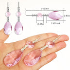 10pcs Crystal Prisms Chandelier Pink Ornament Pendants Rainbow Maker 38mm Drop Prism Hanging Prisms for Wedding Party Chrismtmas Decoration DIY Jewelry