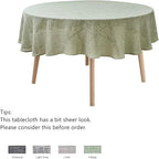 maxmill Flaxy Faux Linen Tablecloth with 2-Tone Slubby Texture Wrinkle Resistant Anti-Shrink Soft Table Cloth for Kitchen Dining Restaurant Tabletop for Event Holiday Dinner Round 70 Inch Sage