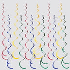 36 Pcs Super Mario Hanging Swirl Decorations Colorful Felt Swirl Streamer Spiral Ceiling Decorations Garland for Birthday Baby Shower Wedding Carnival Circus Clown Fiesta Festival Party Supplies