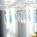 20PCS Chandelier Icicle Crystal Prisms Suncatcher,55mm Chandelier Crystals Replacement, AB Colors Crystals for Chandeliers with Hooks for Windows Wedding Lamp Decoration