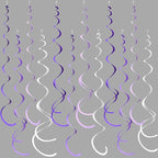 36Pcs Purple Hanging Swirl Decorations Ombre Purple Felt Swirl Streamer Spiral Ceiling Garland for Lavender Lilac Violet Birthday Wedding Bachelorette Baby Shower Graduation Holiday Hen Party Supplies