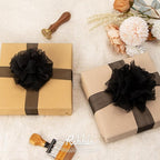 Ribbli Black Sheer Organza Ribbon,1 Inches x Continuous 50 Yard Use for Gift Wrapping,Bouquet Wrapping,Wedding Decoration,All Crafting and Sewing