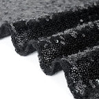 Eternal Beauty Black Sequin Backdrop, 7x7 Ft Halloween Glitter Background Curtains for Shimmer Photography Party Wedding Birthday Back Drop Decor