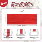 6 Pack Red Cheesecloth Fall Table Runner 10ft Boho Gauze Fabric Cheese Cloth Thanksgiving Christmas Table Runner 35 x 120 Inch Rustic Sheer for Wedding Decor Bridal Shower Party Centerpiece Decoration