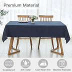 maxmill Rectangle Linen Texture Tablecloth Stain Proof Waterproof Wrinkle Free Washable Dining Table Cloth Wipeable Fabric Table Cover for Dining Room Farmhouse Tablecloths, 60 x 120 Inch, Navy Blue