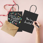 METRONIC Kraft Paper Gift Bags with Handles 5.25x3.75x8 Inch 20000 Pack | Christmas, Birthday Party Favors, Retail Shopping, Small Business Bulk | Black Gift Wrap Bag