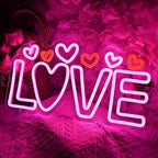 SYLHOME Led Neon Light Sign Love with Heart Kids Room Bedroom Wall Decor Sign Valentines Day Wedding Birthday Christmas Party Decor 15.75" X 8.66" USB