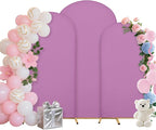 Wedding Arch Covers Arch Backdrop Cover Arch Stand Covers 7.2FT 6.6FT 6FT Set of 3 Arch Cover Spandex Fabric Stretchy Backdrop for Wedding Birthday Party Decoration Baby Shower (Lilac)